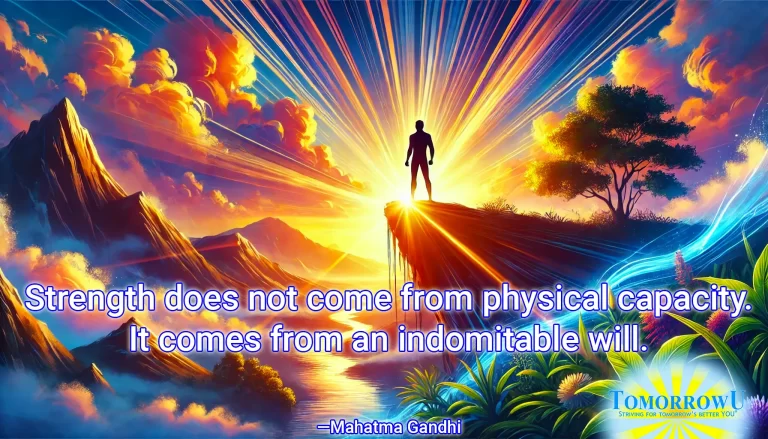 Read more about the article “Strength does not come from physical capacity. It comes from an indomitable will.” — Mahatma Gandhi