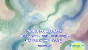 Read more about the article “Rest is not a retreat; it’s a way to restore strength and renew well-being.” — TomorrowU.org