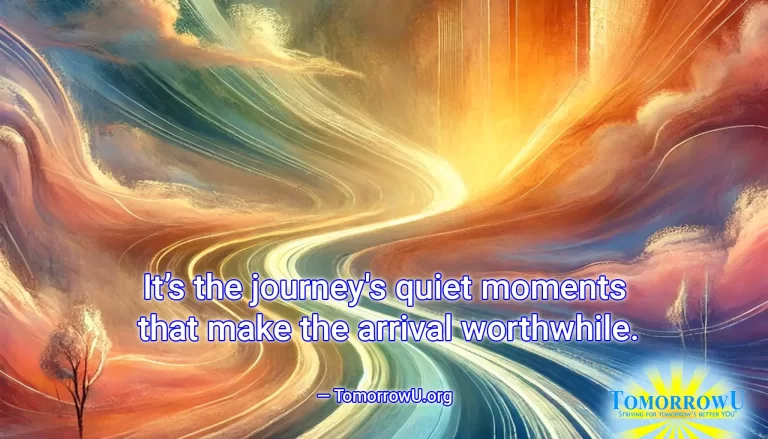 Read more about the article “It’s the journey’s quiet moments that make the arrival worthwhile.” —TomorrowU.org