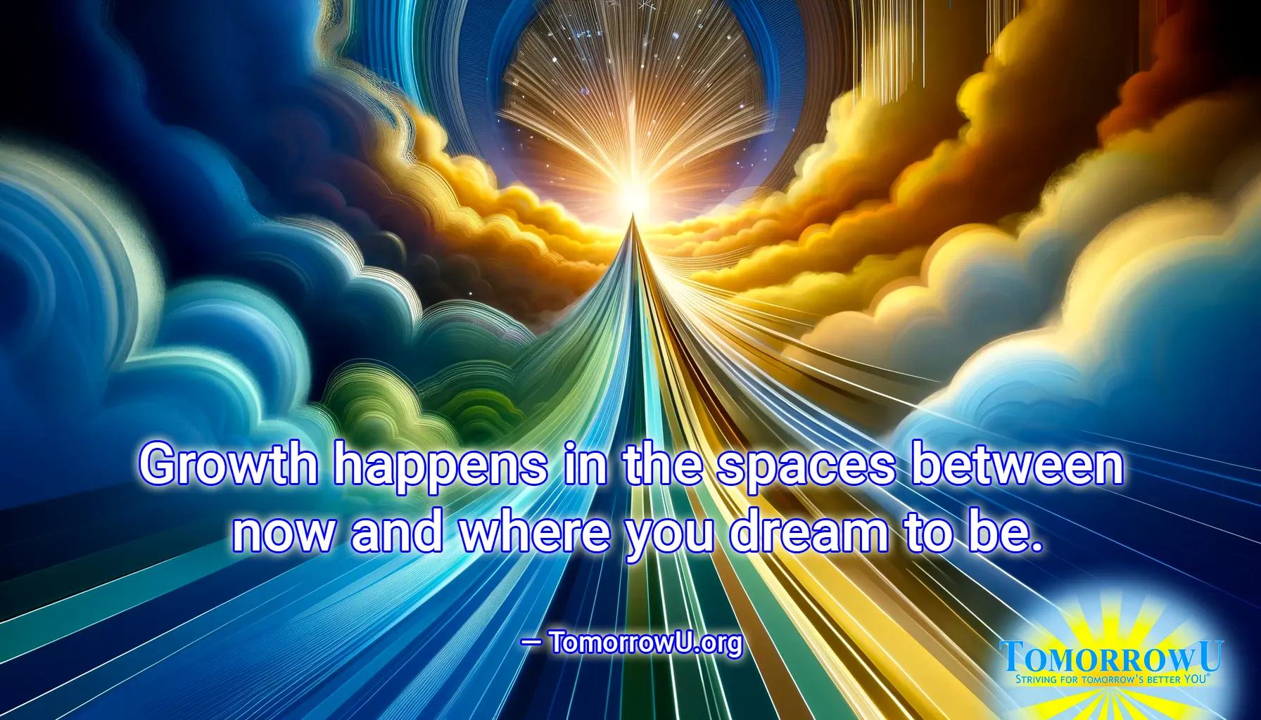 You are currently viewing “Growth happens in the spaces between now and where you dream to be.” — TomorrowU.org