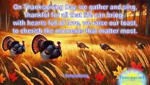 Read more about the article “On Thanksgiving Day, we gather and sing, thankful for all that life can bring; with hearts full of love, we raise our toast, to cherish the moments that matter most.” — TomorrowU.org