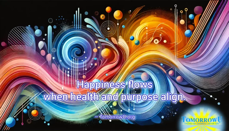 Read more about the article “Happiness flows when health and purpose align.” — TomorrowU.org