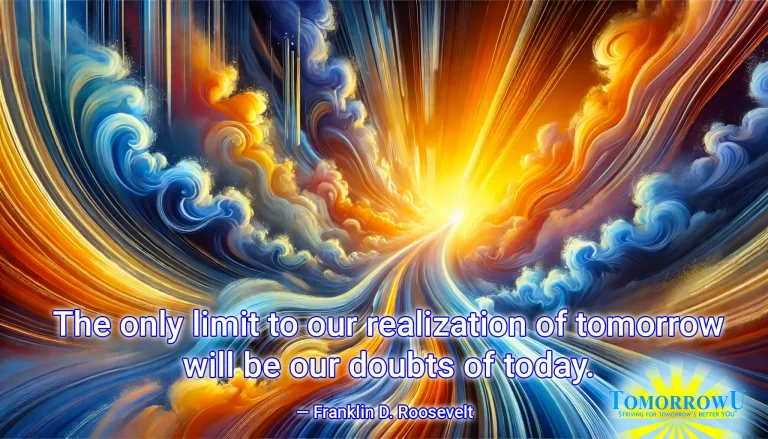 Read more about the article “The only limit to our realization of tomorrow will be our doubts of today.” — Franklin D. Roosevelt