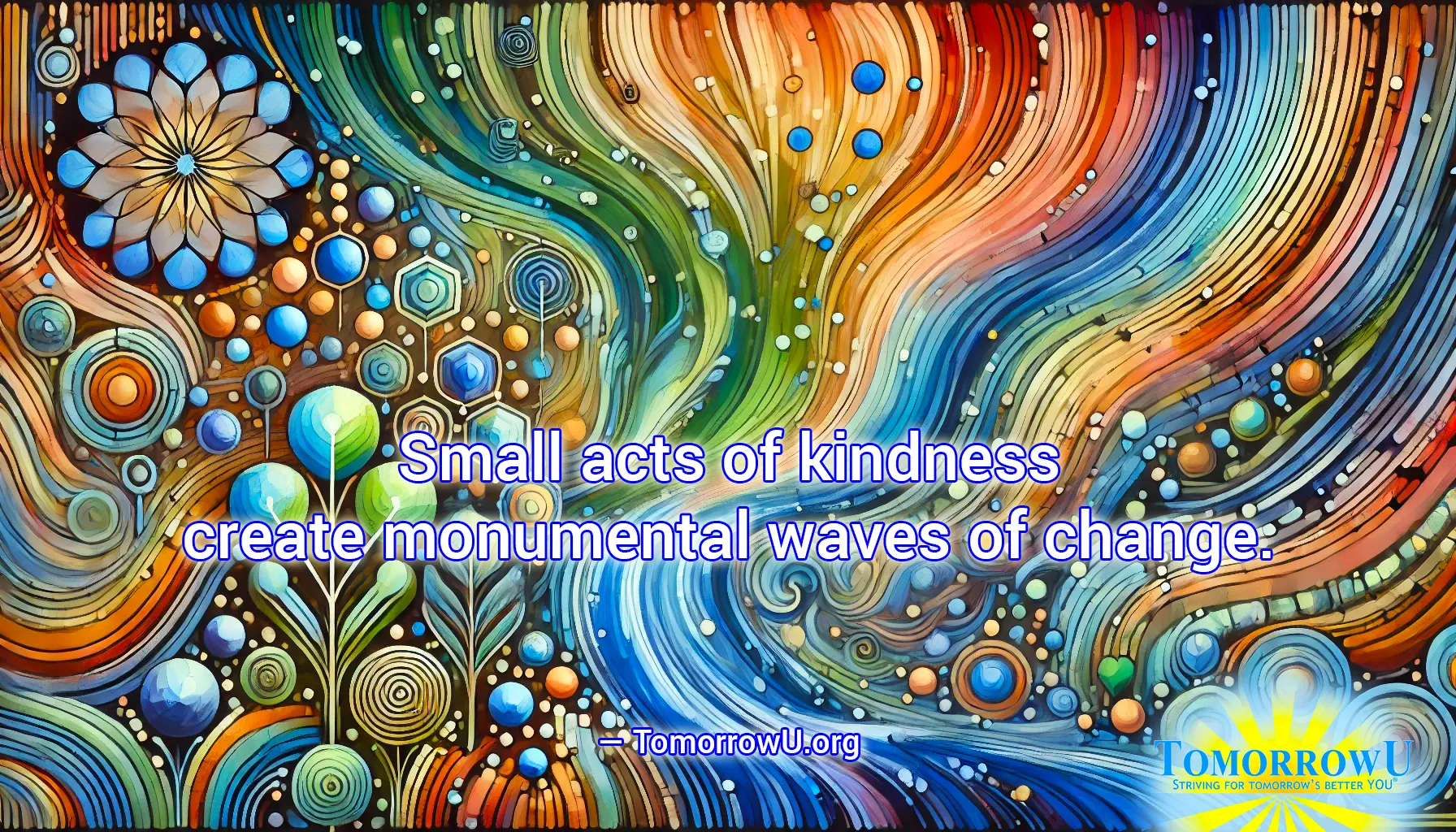 You are currently viewing “Small acts of kindness create monumental waves of change.” — TomorrowU.org