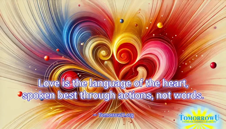 Read more about the article “Love is the language of the heart, spoken best through actions, not words.” — TomorrowU.org