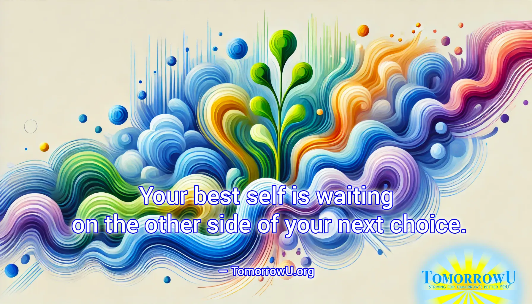 You are currently viewing “Your best self is waiting on the other side of your next choice.” — TomorrowU.org