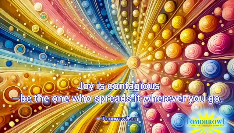 Read more about the article “Joy is contagious—be the one who spreads it wherever you go.” —TomorrowU.org