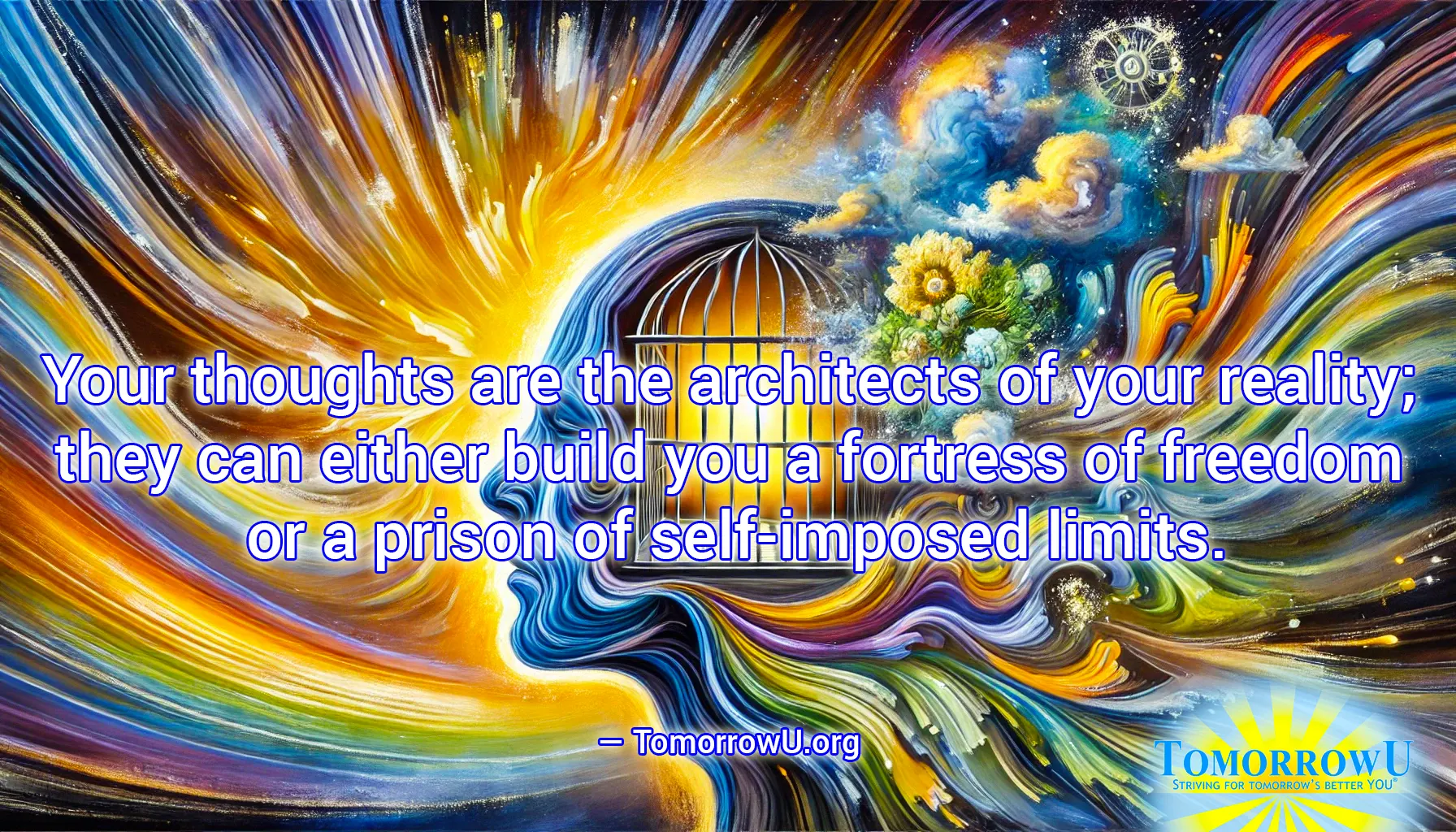 You are currently viewing “Your thoughts are the architects of your reality; they can either build you a fortress of freedom or a prison of self-imposed limits.” —TomorrowU.org