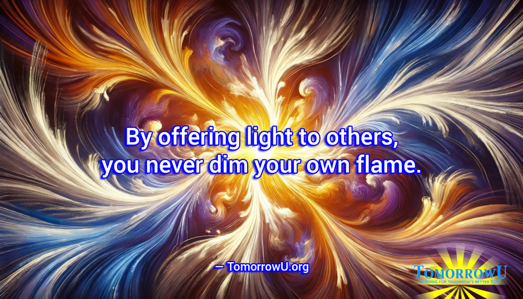 "By offering light to others, you never dim your own flame ...