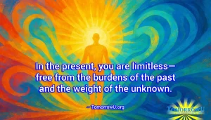 Read more about the article “In the present, you are limitless—free from the burdens of the past and the weight of the unknown.” – TomorrowU.org