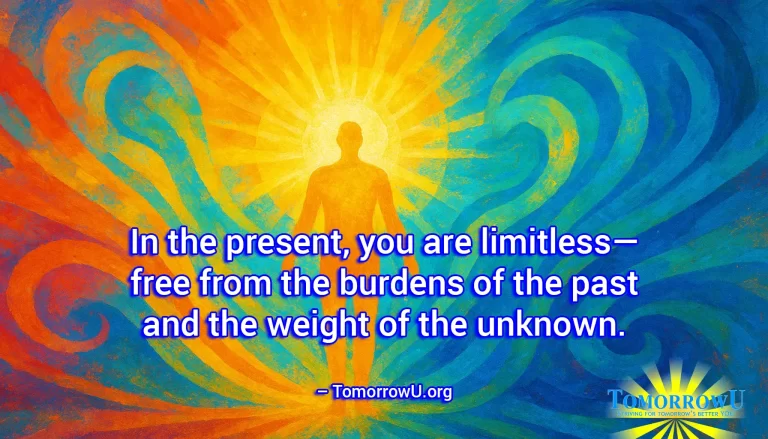Read more about the article “In the present, you are limitless—free from the burdens of the past and the weight of the unknown.” – TomorrowU.org