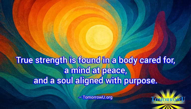 Read more about the article “True strength is found in a body cared for, a mind at peace, and a soul aligned with purpose.” – TomorrowU.org