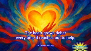 Read more about the article “The heart grows richer every time it reaches out to help.” – TomorrowU.org