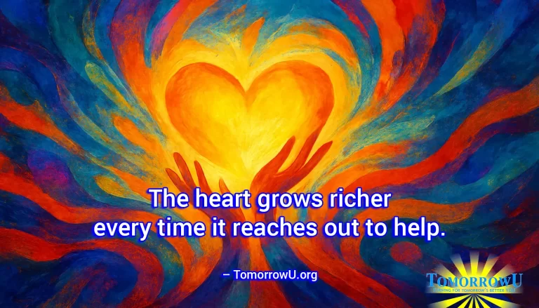 Read more about the article “The heart grows richer every time it reaches out to help.” – TomorrowU.org