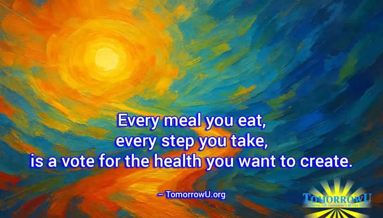 Read more about the article “Every meal you eat, every step you take, is a vote for the health you want to create.” – TomorrowU.org