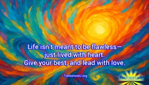 Read more about the article “Life isn’t meant to be flawless—just lived with heart. Give your best, and lead with love.” – TomorrowU
