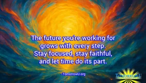 Read more about the article “The future you’re working for grows with every step. Stay focused, stay faithful, and let time do its part.” – TomorrowU.org