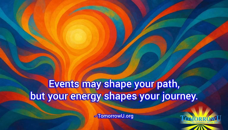 Read more about the article “Events may shape your path, but your energy shapes your journey.” – TomorrowU.org