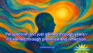 Read more about the article “Perspective isn’t just gained through years—it’s earned through presence and reflection.” – TomorrowU.org