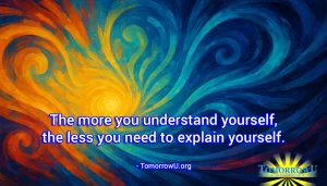 Read more about the article “The more you understand yourself, the less you need to explain yourself.” – TomorrowU.org