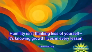 Read more about the article “Humility isn’t thinking less of yourself—it’s knowing growth lives in every lesson.” – TomorrowU.org