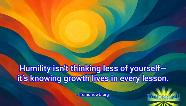 Read more about the article “Humility isn’t thinking less of yourself—it’s knowing growth lives in every lesson.” – TomorrowU.org