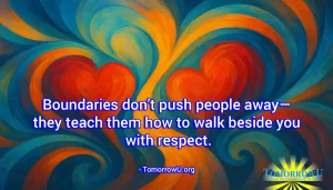 Read more about the article “Boundaries don’t push people away—they teach them how to walk beside you with respect.” – TomorrowU.org