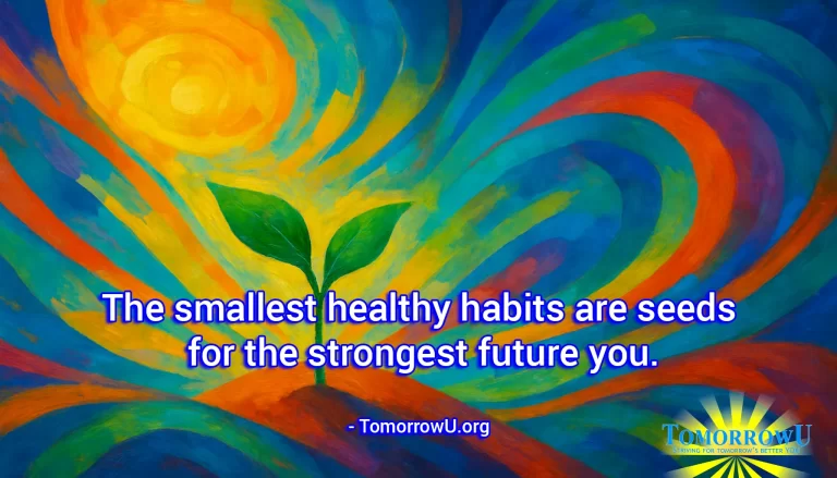 Read more about the article “The smallest healthy habits are seeds for the strongest future you.” – TomorrowU.org