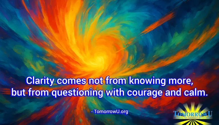Read more about the article “Clarity comes not from knowing more, but from questioning with courage and calm.” – TomorrowU.org
