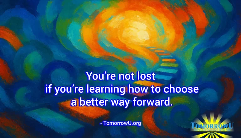 Read more about the article “You’re not lost if you’re learning how to choose a better way forward.” – TomorrowU.org