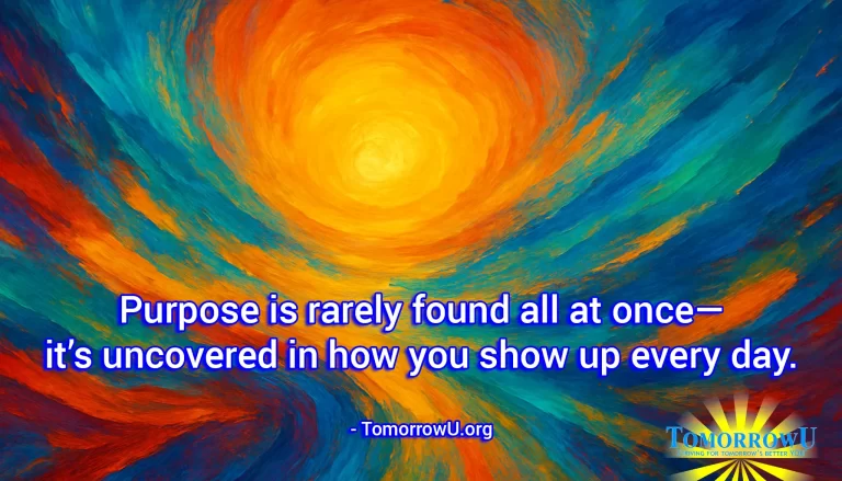 Read more about the article “Purpose is rarely found all at once—it’s uncovered in how you show up every day.” – TomorrowU.org