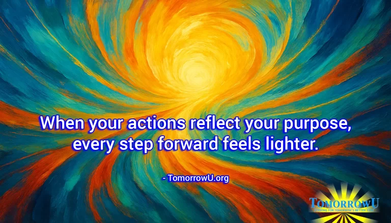 Read more about the article “When your actions reflect your purpose, every step forward feels lighter.” – TomorrowU.org