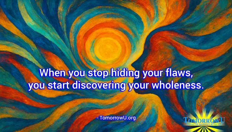 Read more about the article “When you stop hiding your flaws, you start discovering your wholeness.” – TomorrowU.org